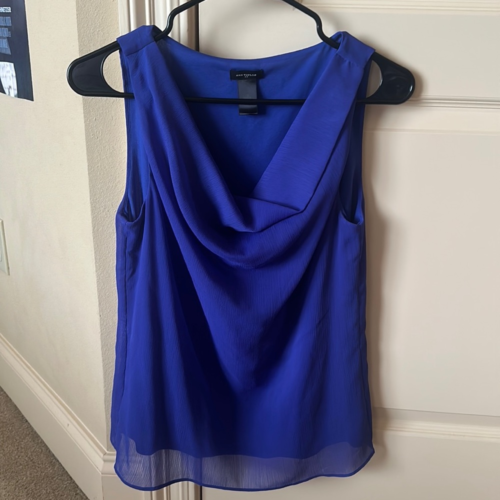 Ann Taylor Blue Sleeveless Top